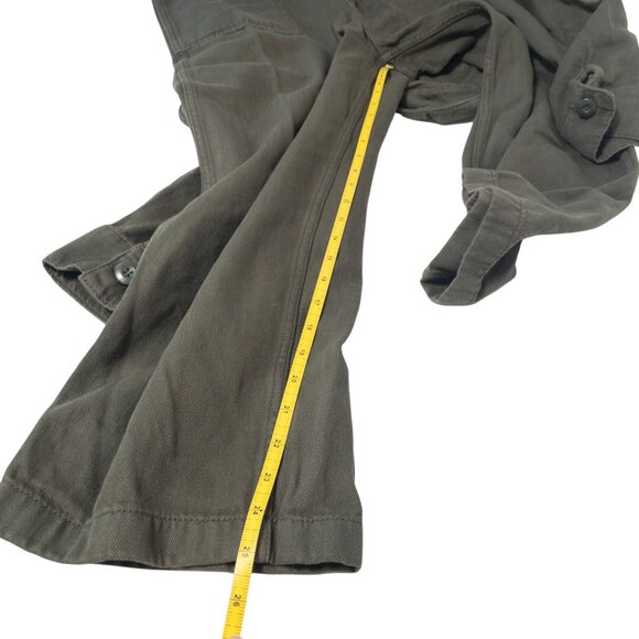 Free People Gia Coverall Jumpsuit Army Green Revolve SZ M Fitted Ankle Cotton - Picture 4 of 11